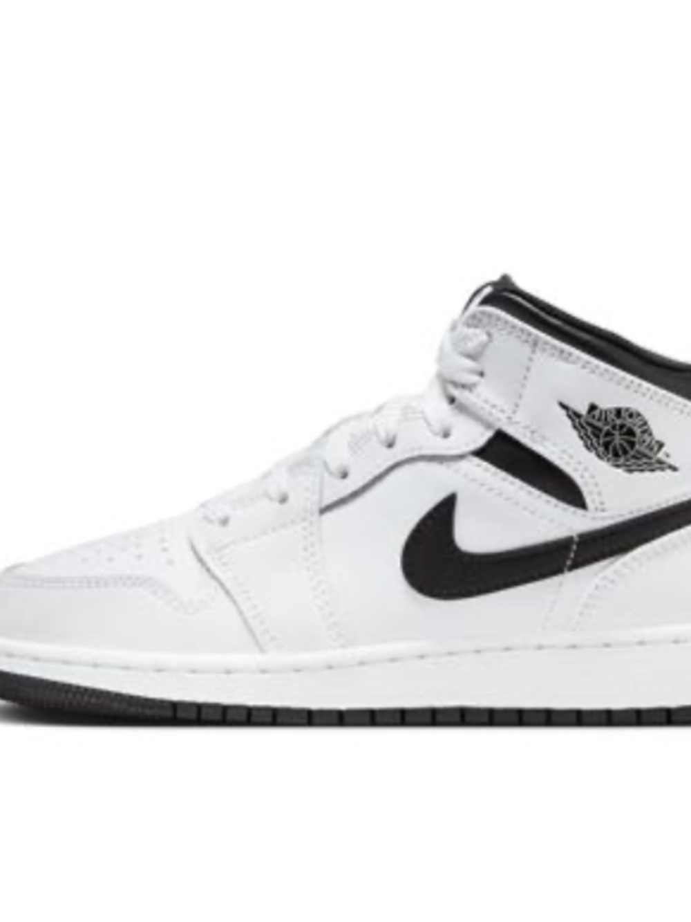 Nike Size-5 Y Kids Air Jordan 1 Mid GS Retro Reverse Panda White Black NWT